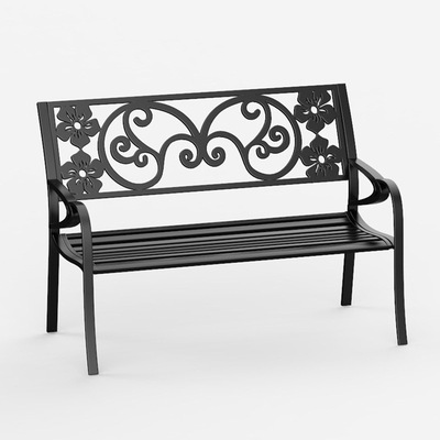 Home iron art double bench park retro European style