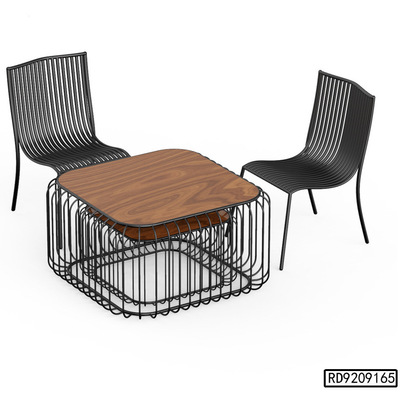 Iron table and chair household backrest chair